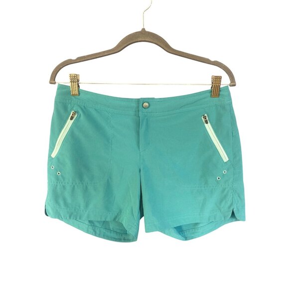 NWOT Title Nine Beach Shorts Women's 4 Rogue Teal Stretch 5" Quick Dry HTF Color - Picture 1 of 12